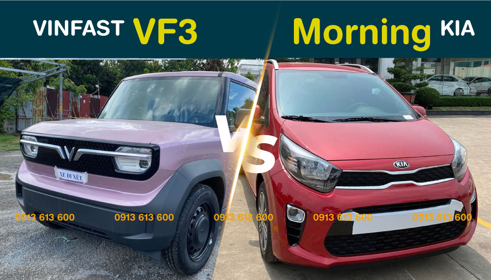 gioi thieu chung vinfast vf 3 và kia morning 2022 at